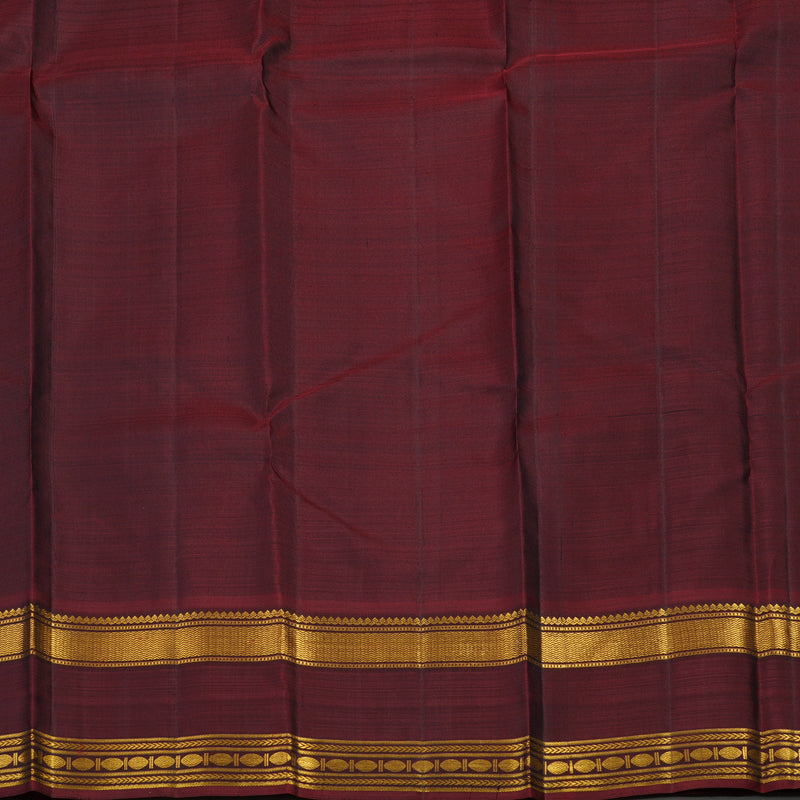 Hayagrivas Handloom Bottle Green Kanjivaram Silk Saree with Araku Maroon border KBE1462J1-1