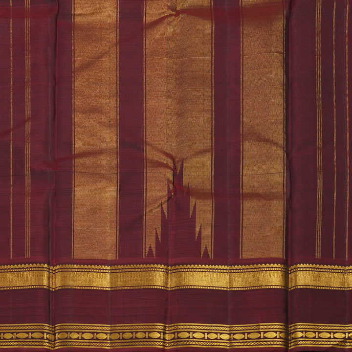 Hayagrivas Handloom Bottle Green Kanjivaram Silk Saree with Araku Maroon border KBE1462J1-1