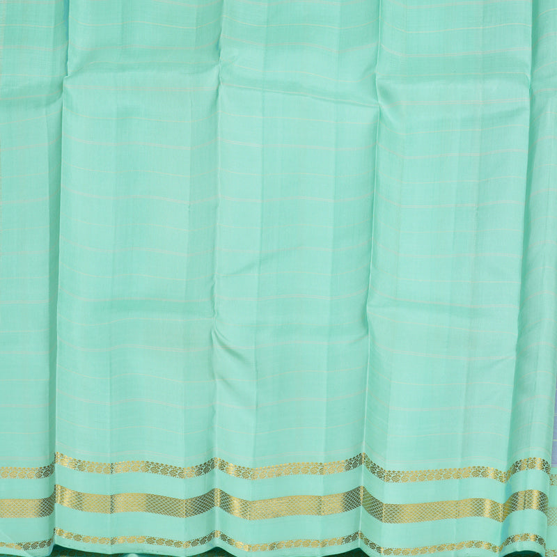 Hayagrivas Handloom Lilac Kanjivaram Silk Saree with Pastel Green Border KBE1299J5-1