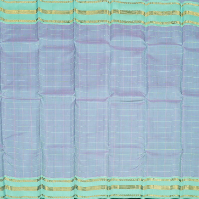 Hayagrivas Handloom Lilac Kanjivaram Silk Saree with Pastel Green Border KBE1299J5-1
