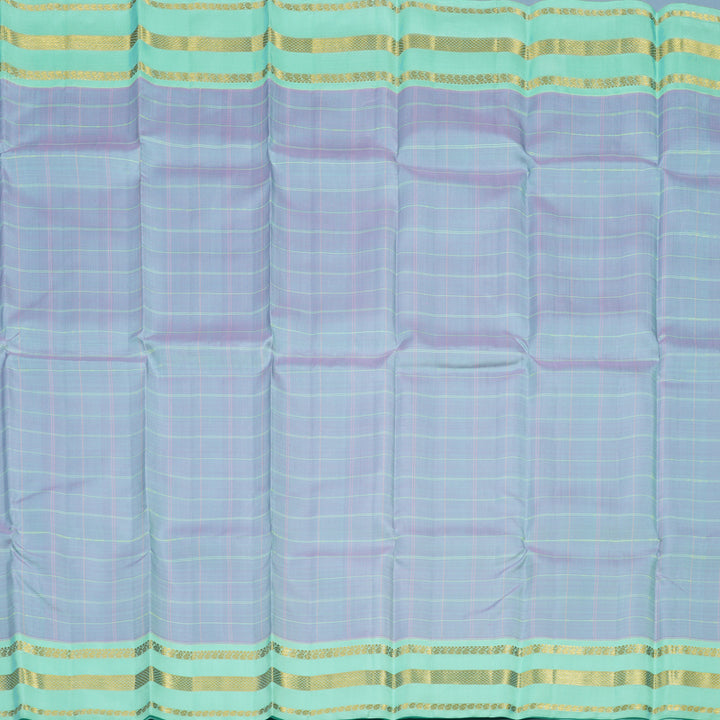 Hayagrivas Handloom Lilac Kanjivaram Silk Saree with Pastel Green Border KBE1299J5-1