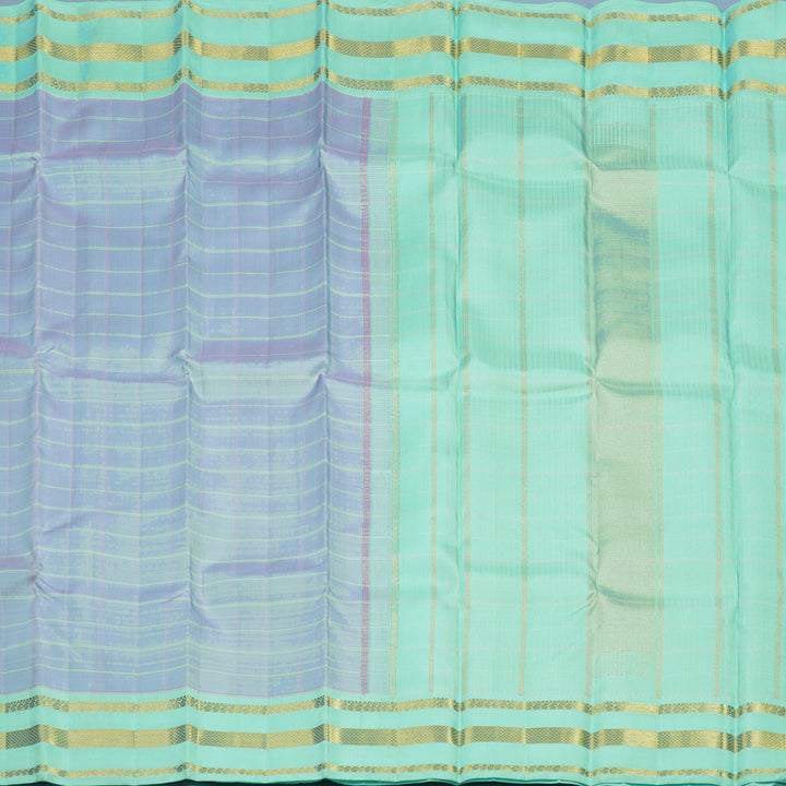 Hayagrivas Handloom Lilac Kanjivaram Silk Saree with Pastel Green Border KBE1299J5-1