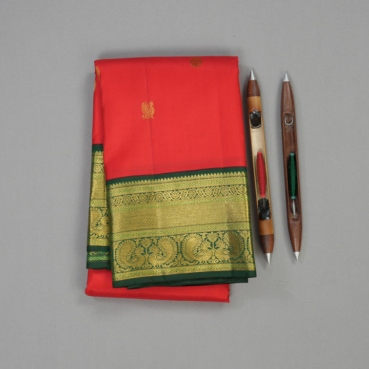 Hayagrivas Handloom Pure Kanjivaram Silk Saree in Majestic Red KBE12D2-5