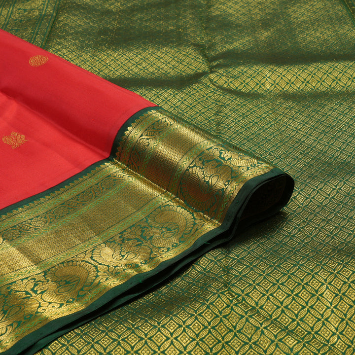 Hayagrivas Handloom Pure Kanjivaram Silk Saree in Majestic Red KBE12D2-5