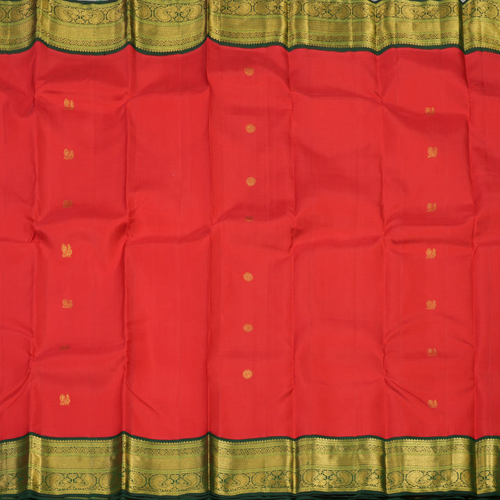 Hayagrivas Handloom Pure Kanjivaram Silk Saree in Majestic Red KBE12D2-5