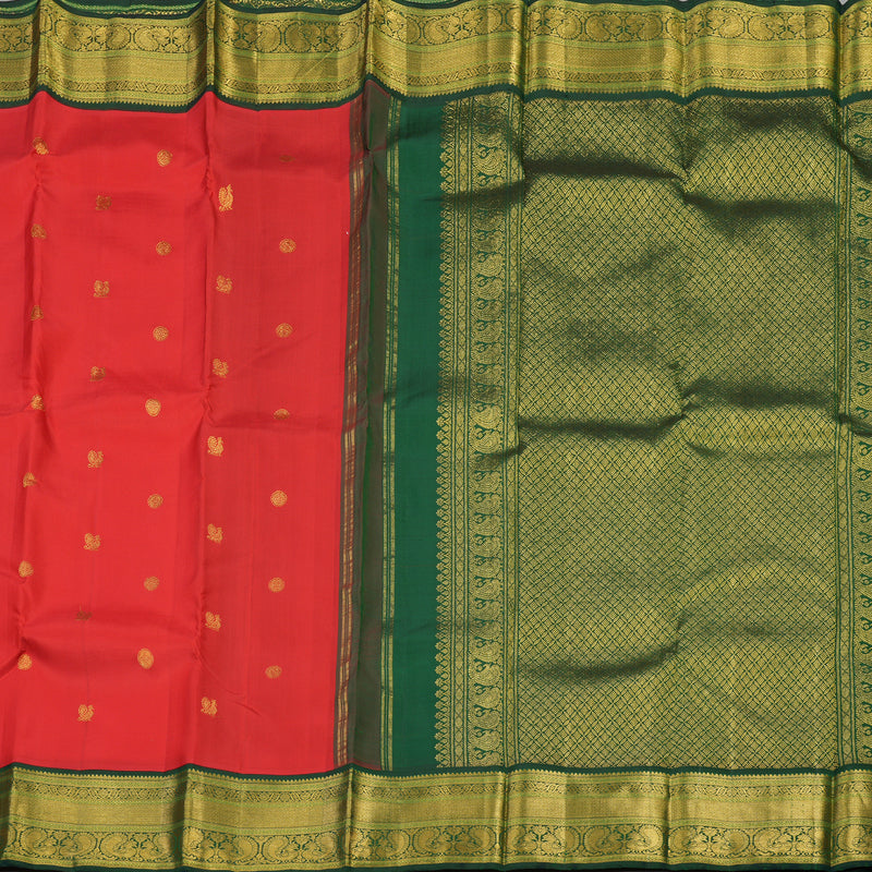 Hayagrivas Handloom Pure Kanjivaram Silk Saree in Majestic Red KBE12D2-5