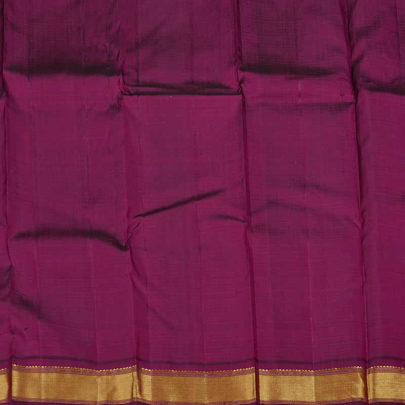 Hayagrivas Multi Colour Checks Handloom Kanjivaram Silk Saree with Dark Purple Border KBE12D6-1