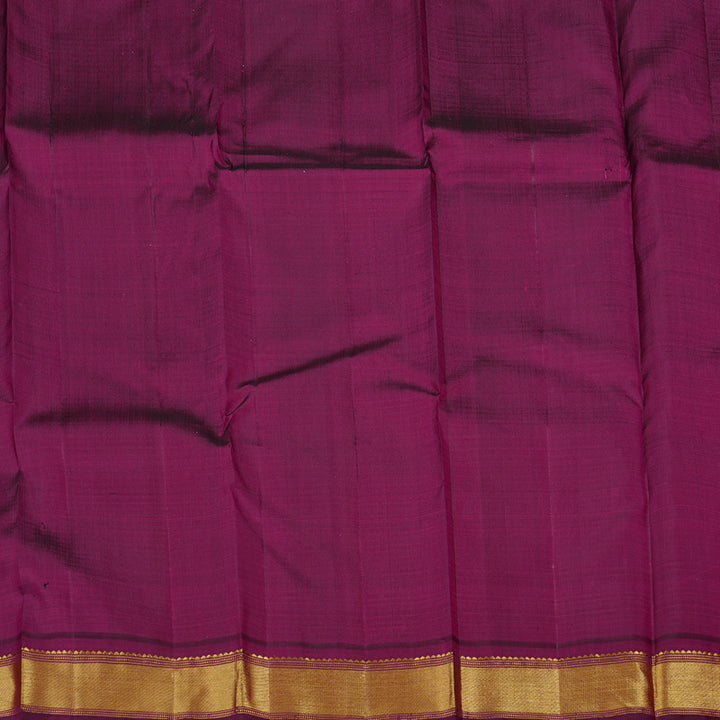 Hayagrivas Multi Colour Checks Handloom Kanjivaram Silk Saree with Dark Purple Border KBE12D6-1