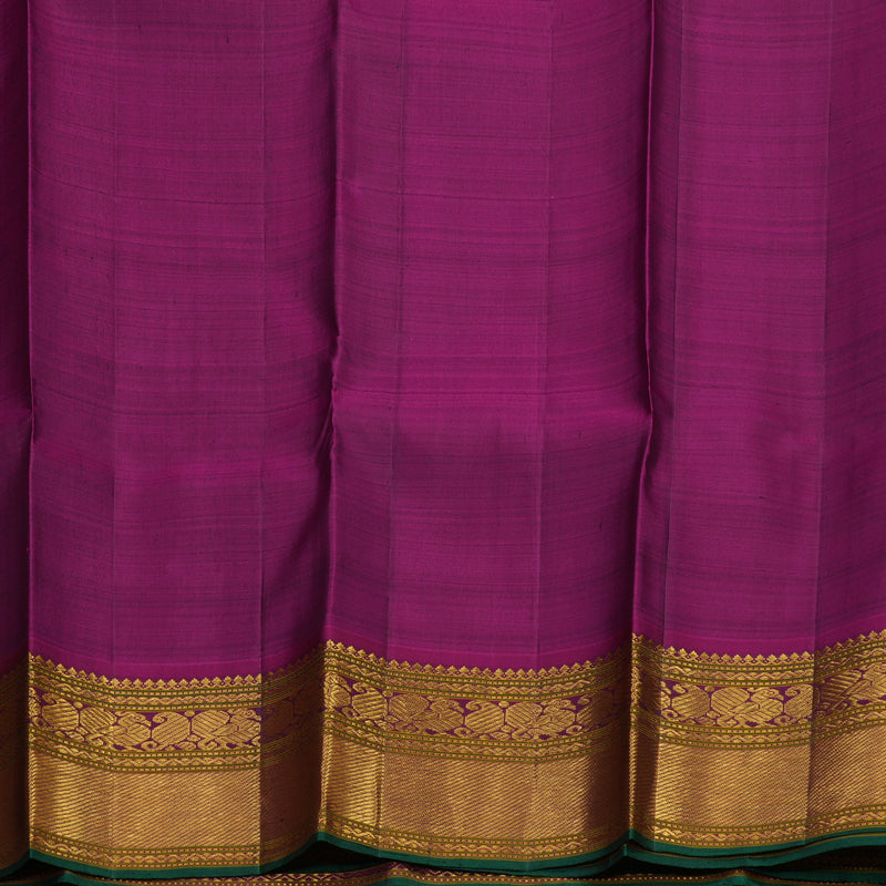 Hayagrivas Handloom Midnight Blue Kanjivaram Silk Saree with Wine Purple Border KBE1300J7-1