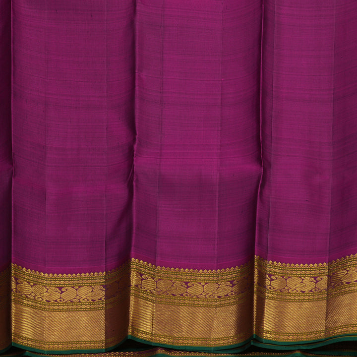 Hayagrivas Handloom Midnight Blue Kanjivaram Silk Saree with Wine Purple Border KBE1300J7-1