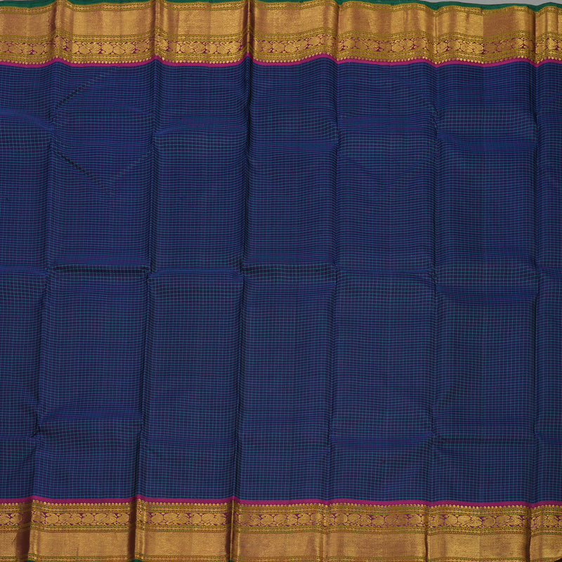 Hayagrivas Handloom Midnight Blue Kanjivaram Silk Saree with Wine Purple Border KBE1300J7-1