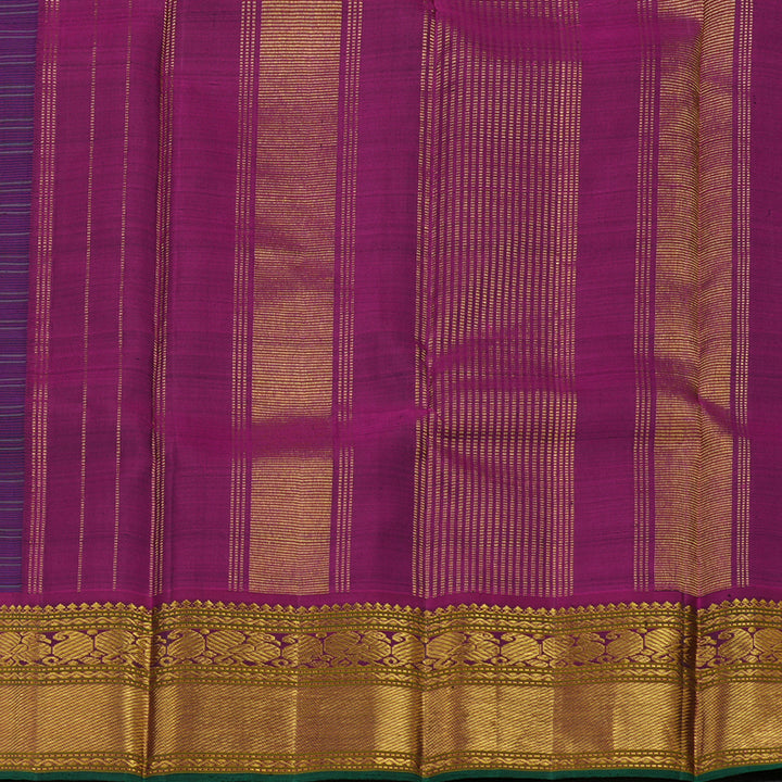 Hayagrivas Handloom Midnight Blue Kanjivaram Silk Saree with Wine Purple Border KBE1300J7-1