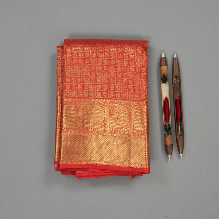 Hayagrivas Handloom Red Bridal Kanjivaram Silk Saree KBE1301J1-1