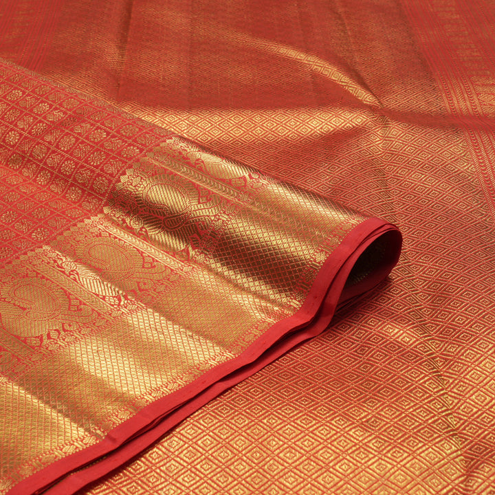 Hayagrivas Handloom Red Bridal Kanjivaram Silk Saree KBE1301J1-1