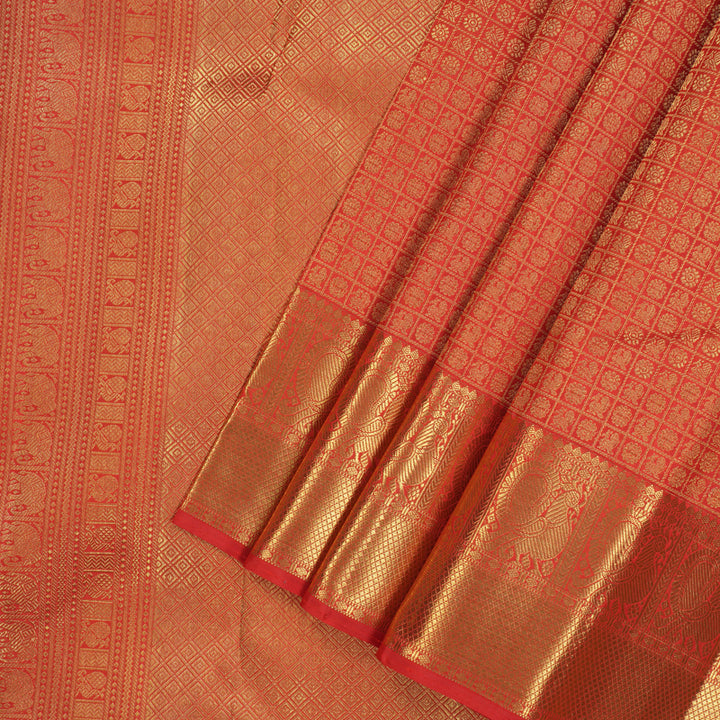 Hayagrivas Handloom Red Bridal Kanjivaram Silk Saree KBE1301J1-1