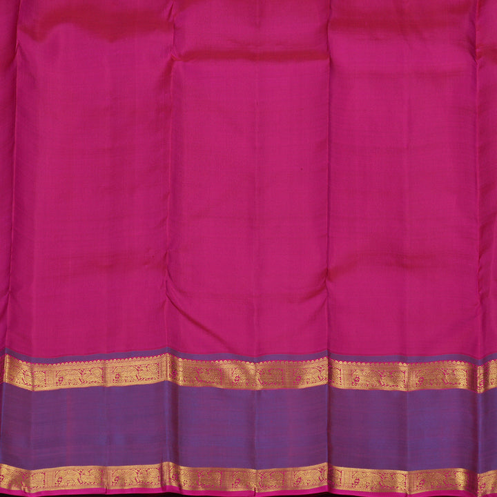 Hayagrivas Handloom Purple Kanjivaram Silk Saree with Dual Tone border KBE1301J3-1