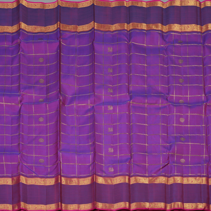 Hayagrivas Handloom Purple Kanjivaram Silk Saree with Dual Tone border KBE1301J3-1