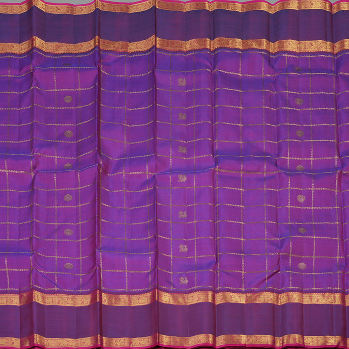 Hayagrivas Handloom Purple Kanjivaram Silk Saree with Dual Tone border KBE1301J3-1