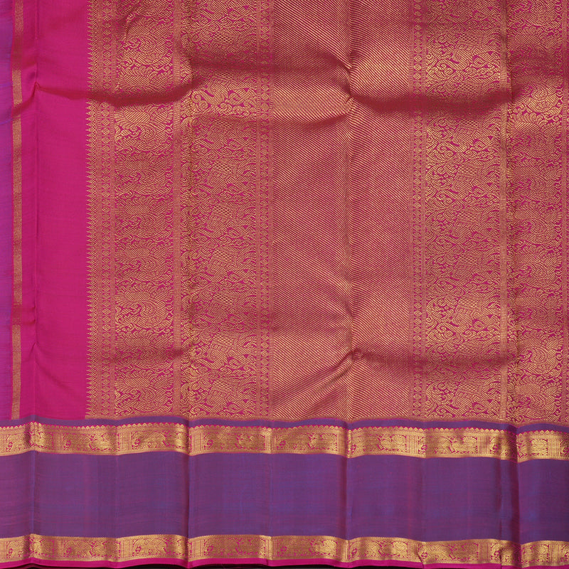 Hayagrivas Handloom Purple Kanjivaram Silk Saree with Dual Tone border KBE1301J3-1