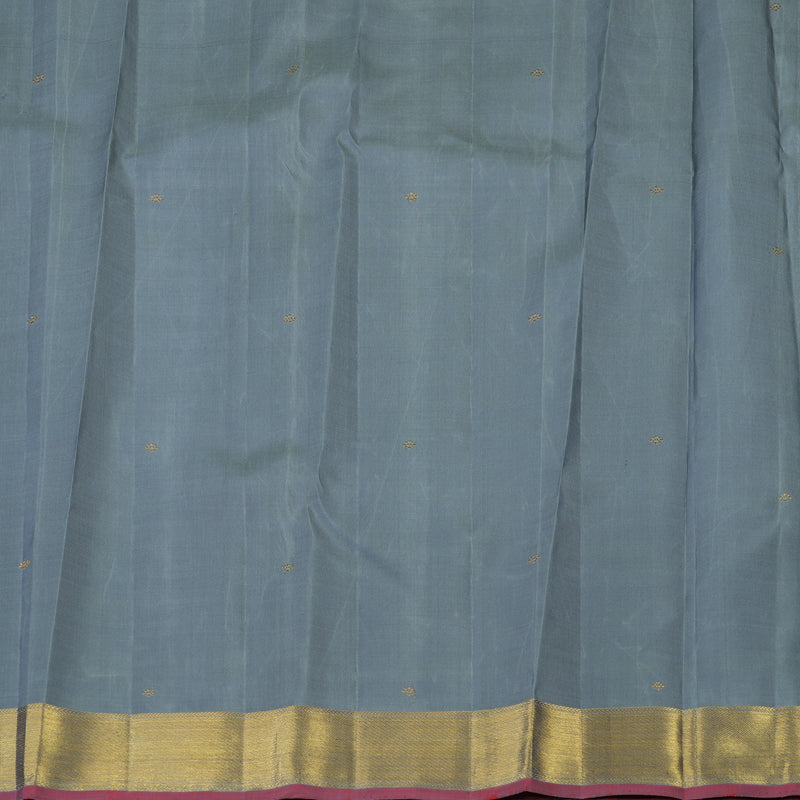 Hayagrivas Handloom Silver Grey Kanjivaram Silk Saree KBE1302J3-1