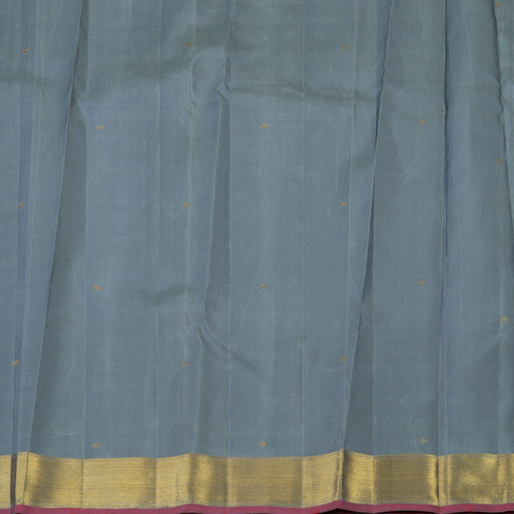Hayagrivas Handloom Silver Grey Kanjivaram Silk Saree KBE1302J3-1