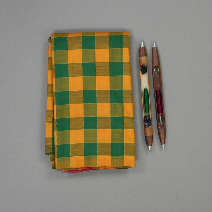 Hayagrivas Handloom Multicolour Checks Kanjivaram Silk Saree KBE1303J1-1