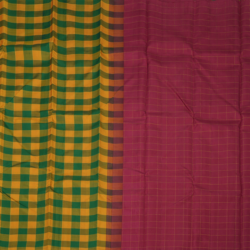 Hayagrivas Handloom Multicolour Checks Kanjivaram Silk Saree KBE1303J1-1