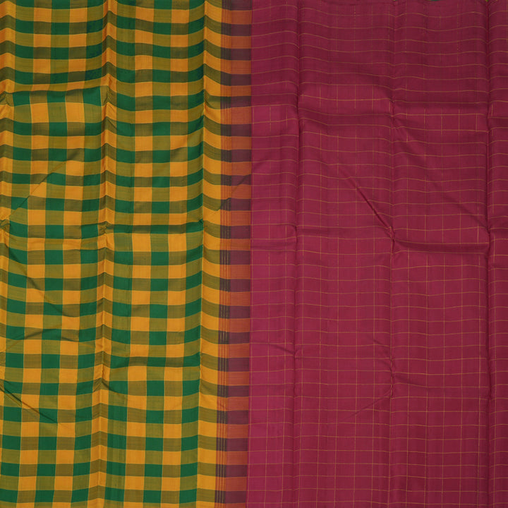 Hayagrivas Handloom Multicolour Checks Kanjivaram Silk Saree KBE1303J1-1