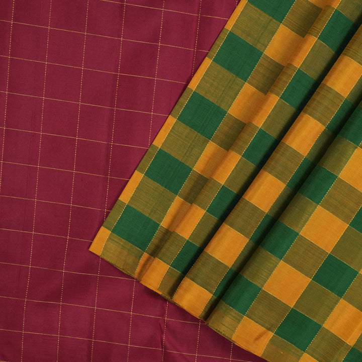 Hayagrivas Handloom Multicolour Checks Kanjivaram Silk Saree KBE1303J1-1