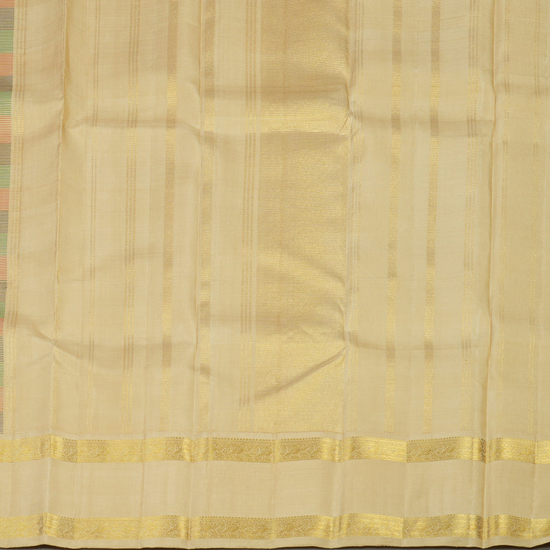 Hayagrivas Handloom Multicolour Checks Kanjivaram Silk Saree with Sandal Border KBE1304J6-1