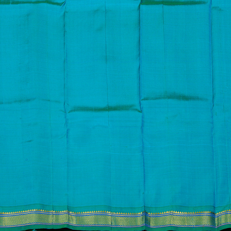 Hayagrivas Sky Blue Handloom Kanjivaram Silk Saree with Sea Green Border KBE130D1-1