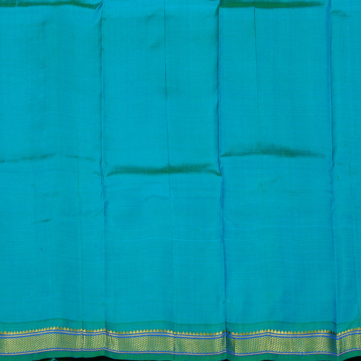 Hayagrivas Sky Blue Handloom Kanjivaram Silk Saree with Sea Green Border KBE130D1-1