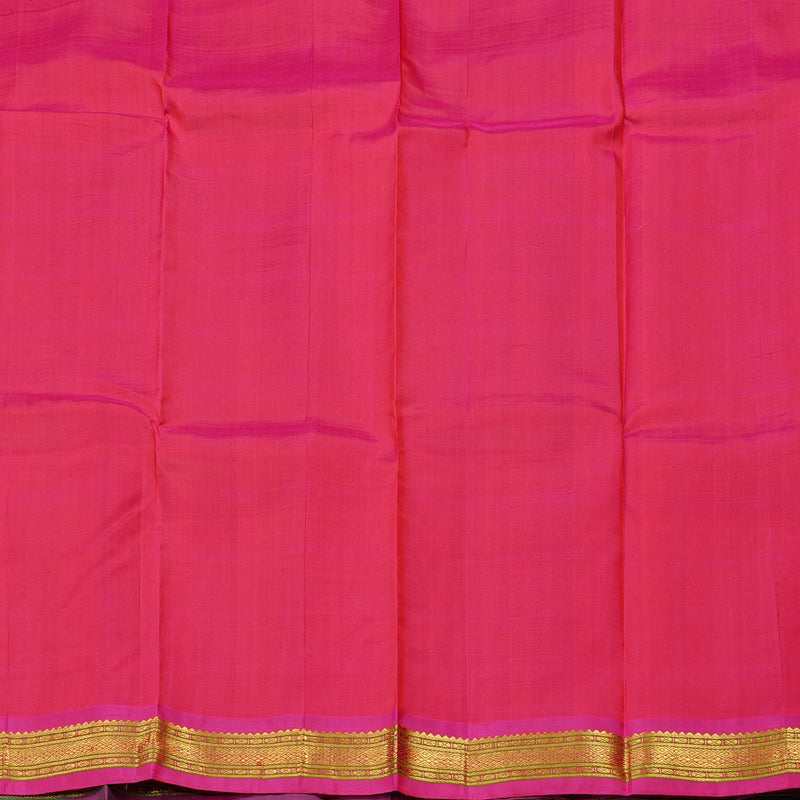 Hayagrivas Bottle Green Handloom Kanjivaram Silk Saree with Purple Border KBE130D1-10