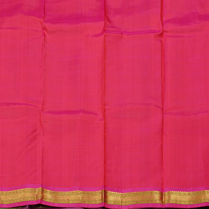 Hayagrivas Bottle Green Handloom Kanjivaram Silk Saree with Purple Border KBE130D1-10