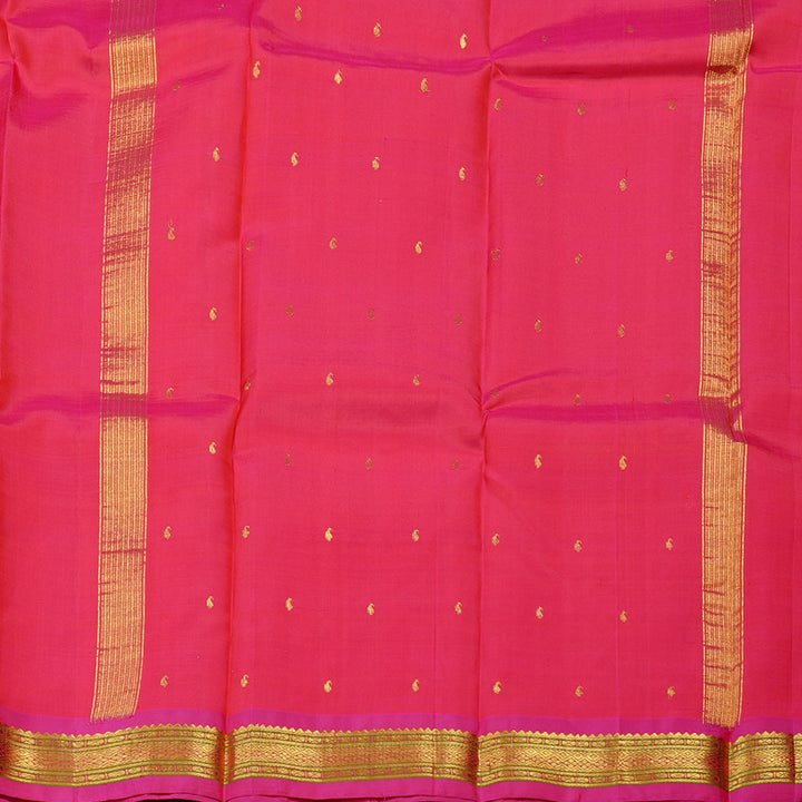 Hayagrivas Bottle Green Handloom Kanjivaram Silk Saree with Purple Border KBE130D1-10