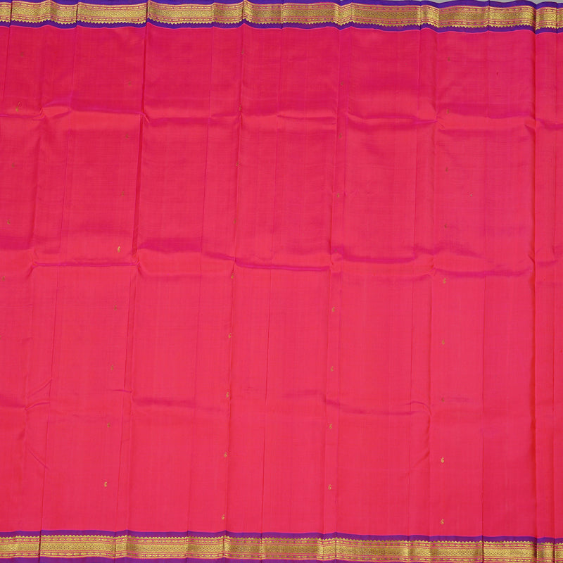 Hayagrivas Reddish Pink Handloom Kanjivaram Silk Saree with Purple Border KBE130D1-12