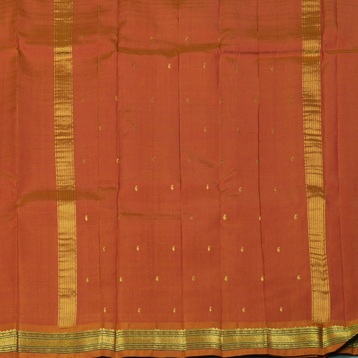 Hayagrivas Maroon Handloom Kanjivaram Silk Saree with Honey Mustard Border KBE130D1-2