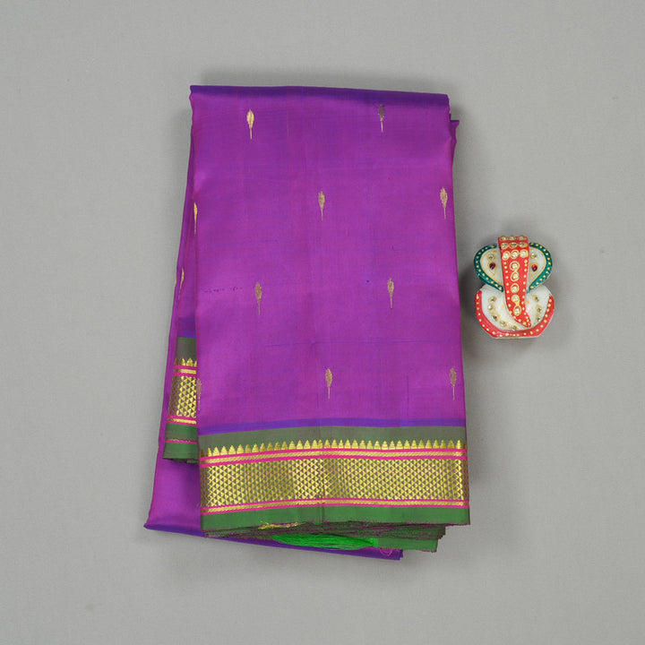 Hayagrivas Purple Handloom Kanjivaram Silk Saree with Mandhalir Border KBE130D1-6