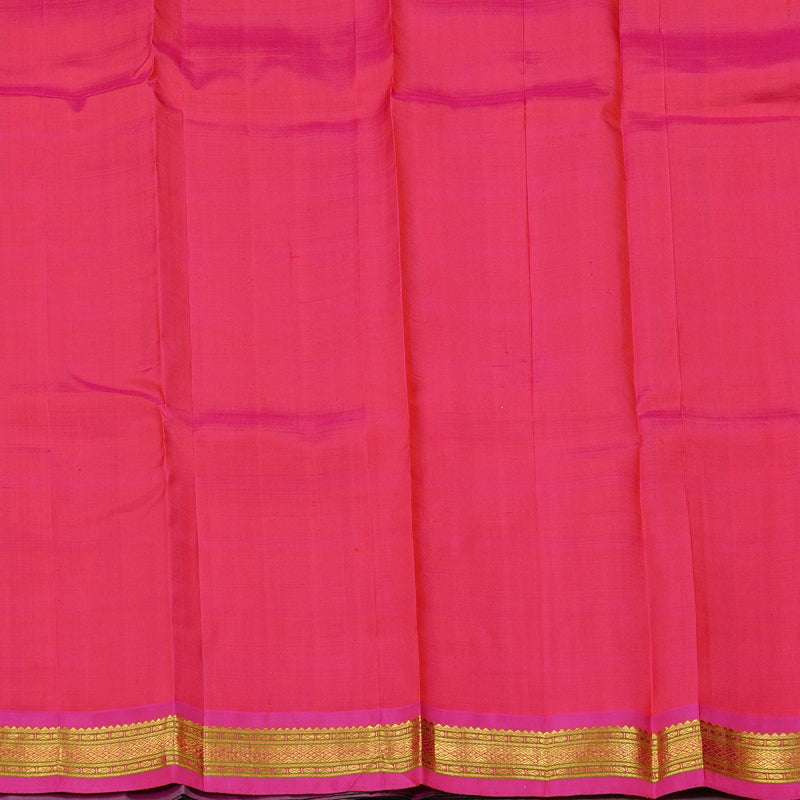 Hayagrivas Dark Green Handloom Kanjivaram Silk Saree with Purple Border KBE130D1-7