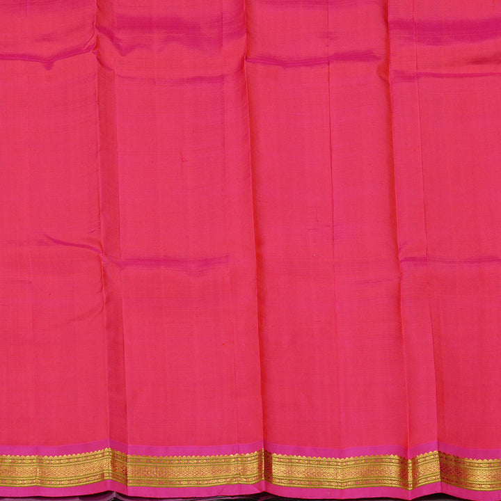 Hayagrivas Dark Green Handloom Kanjivaram Silk Saree with Purple Border KBE130D1-7