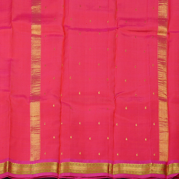 Hayagrivas Dark Green Handloom Kanjivaram Silk Saree with Purple Border KBE130D1-7