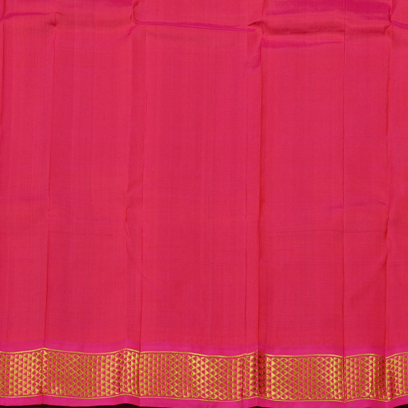 Hayagrivas Bottle Green Handloom Kanjivaram Silk Saree with Purple Border KBE130D2-2