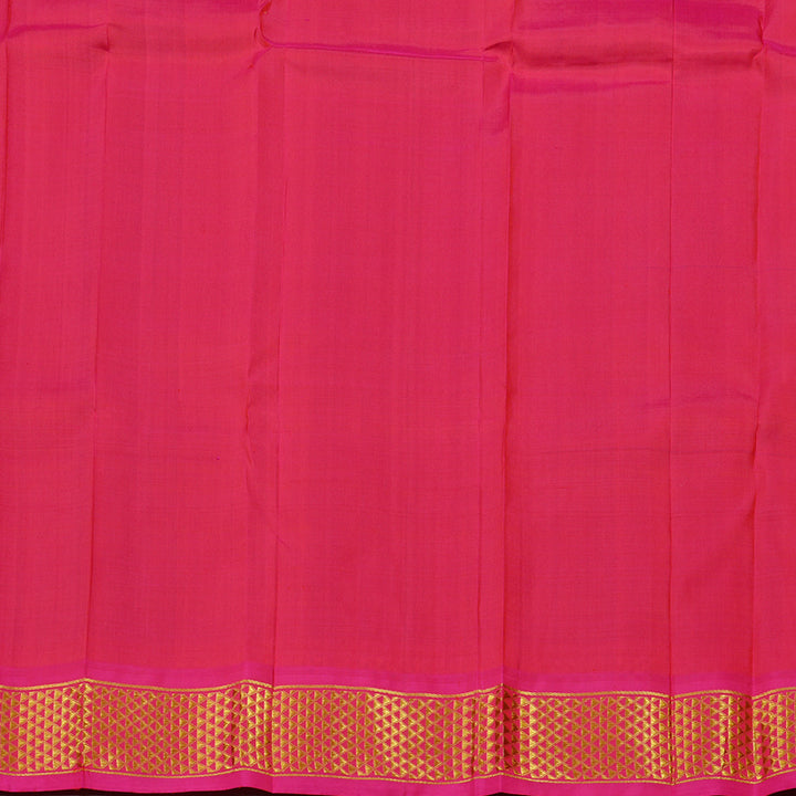 Hayagrivas Bottle Green Handloom Kanjivaram Silk Saree with Purple Border KBE130D2-2