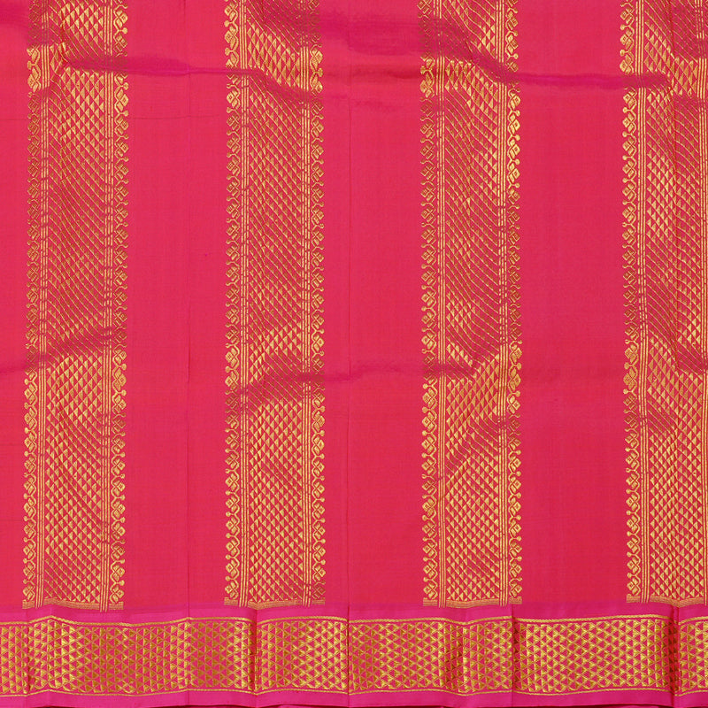 Hayagrivas Bottle Green Handloom Kanjivaram Silk Saree with Purple Border KBE130D2-2