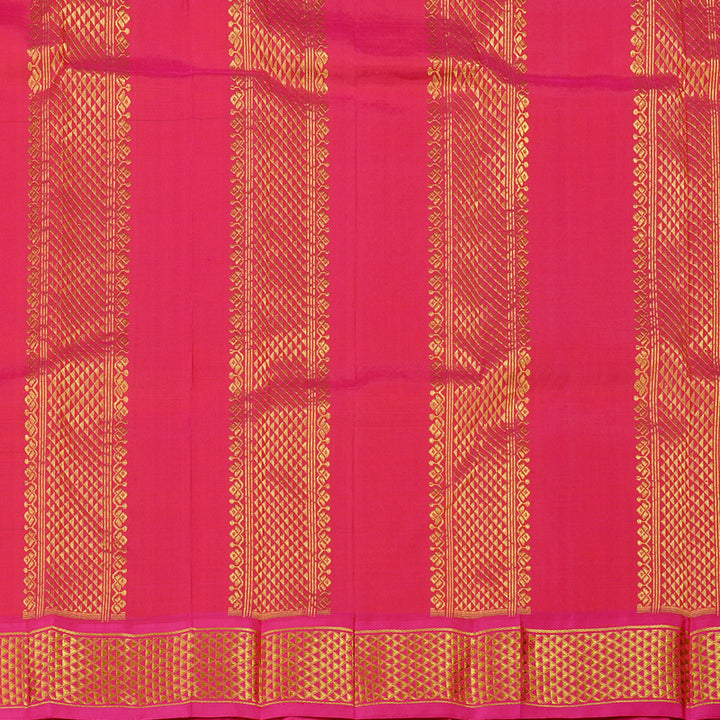 Hayagrivas Bottle Green Handloom Kanjivaram Silk Saree with Purple Border KBE130D2-2