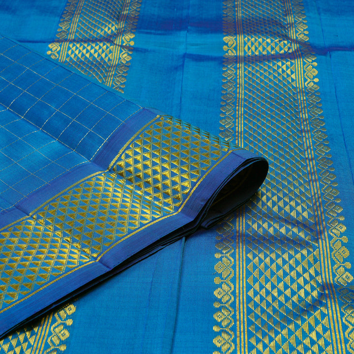 Hayagrivas Sky Blue Handloom Kanjivaram Silk Saree KBE130D3-1