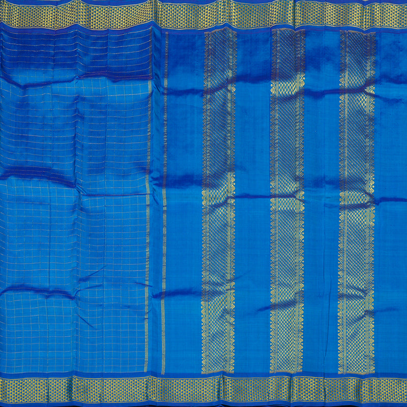 Hayagrivas Sky Blue Handloom Kanjivaram Silk Saree KBE130D3-1