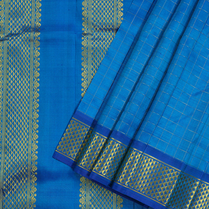 Hayagrivas Sky Blue Handloom Kanjivaram Silk Saree KBE130D3-1