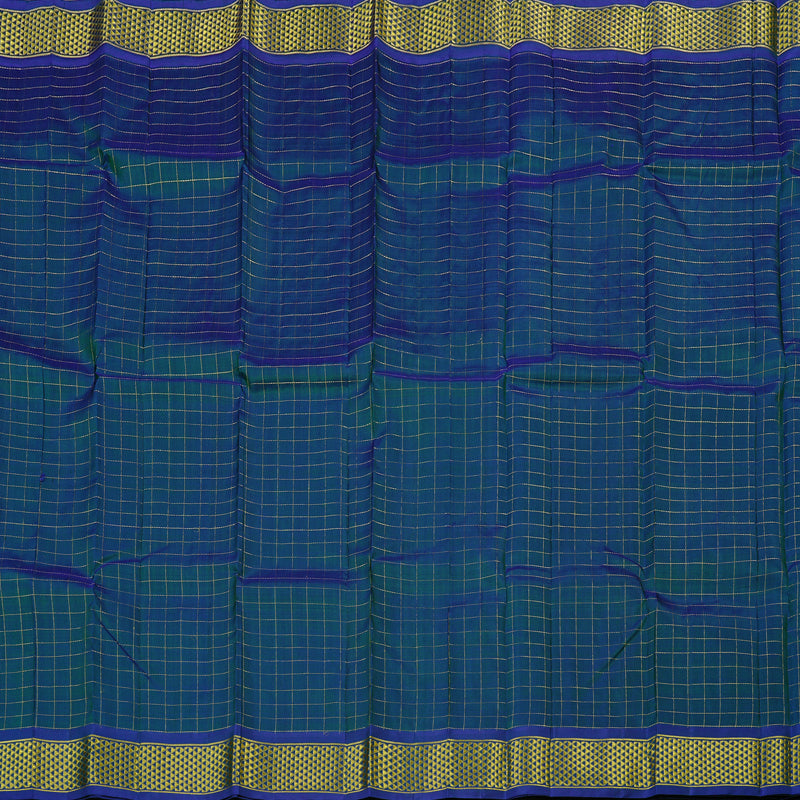 Hayagrivas Peacock Blue Handloom Kanjivaram Silk Saree KBE130D3-2