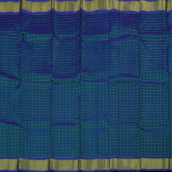 Hayagrivas Peacock Blue Handloom Kanjivaram Silk Saree KBE130D3-2
